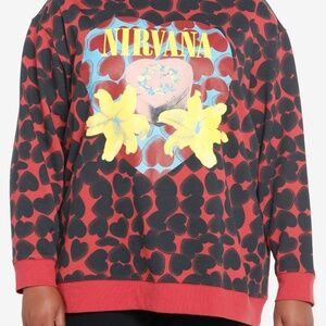 BNWOT Nirvana Heart-Shaped Box Allover Print Sweatshirt